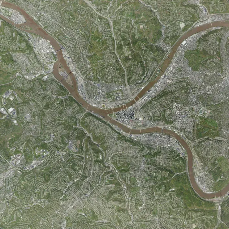 Reference Map, item 10: an aerial view of an area, north at the top.