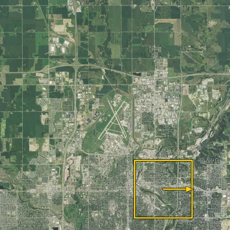 The Reference Map with the Camera View outlined; its arrow points east.