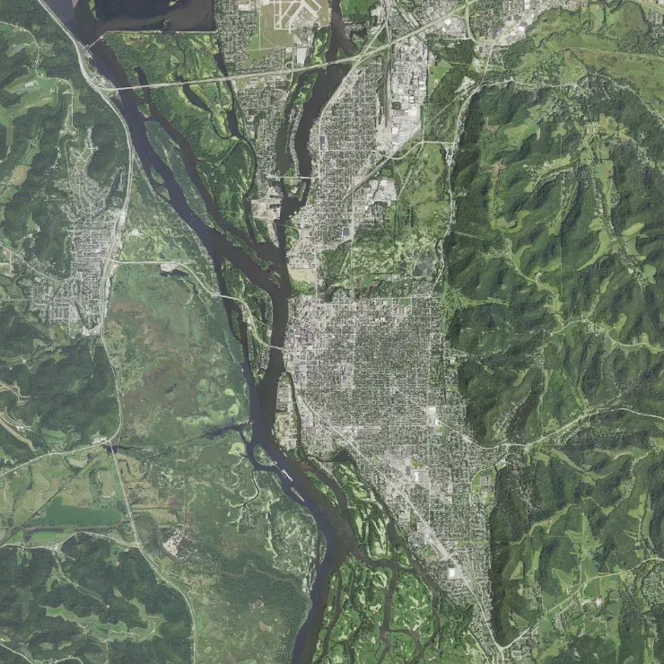 Reference Map, item 13: an aerial view of an area, north at the top.
