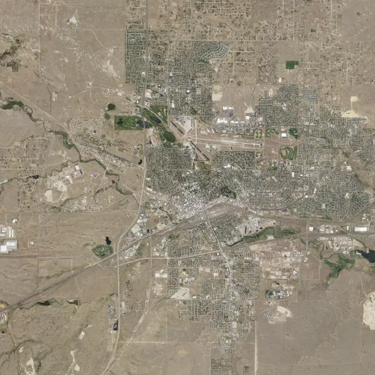 Reference Map, item 1: an aerial view of an area, north at the top.