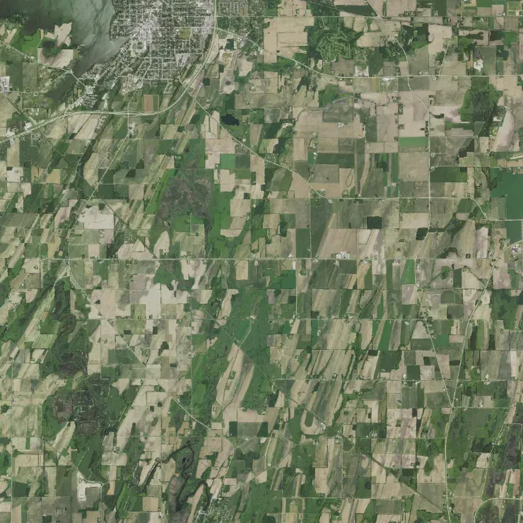 Reference Map, item 5: an aerial view of an area, north at the top.