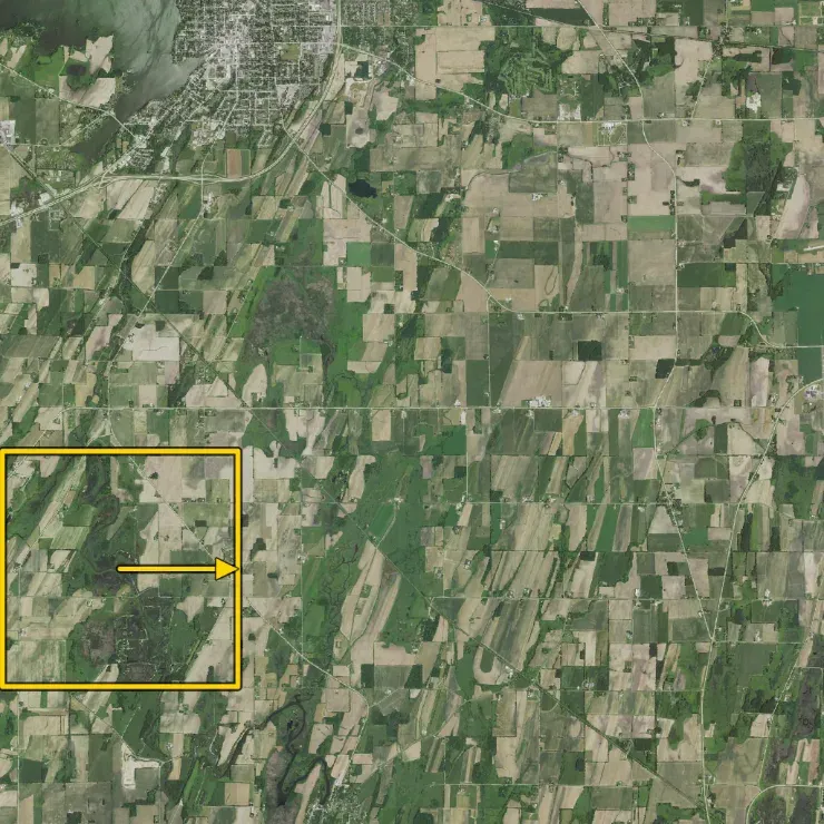 The Reference Map with the Camera View outlined; its arrow points east.