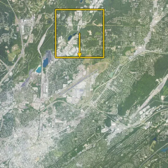 The Reference Map with the Camera View outlined; its arrow points south.