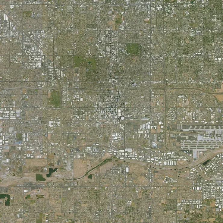 Reference Map, item 8: an aerial view of an area, north at the top.