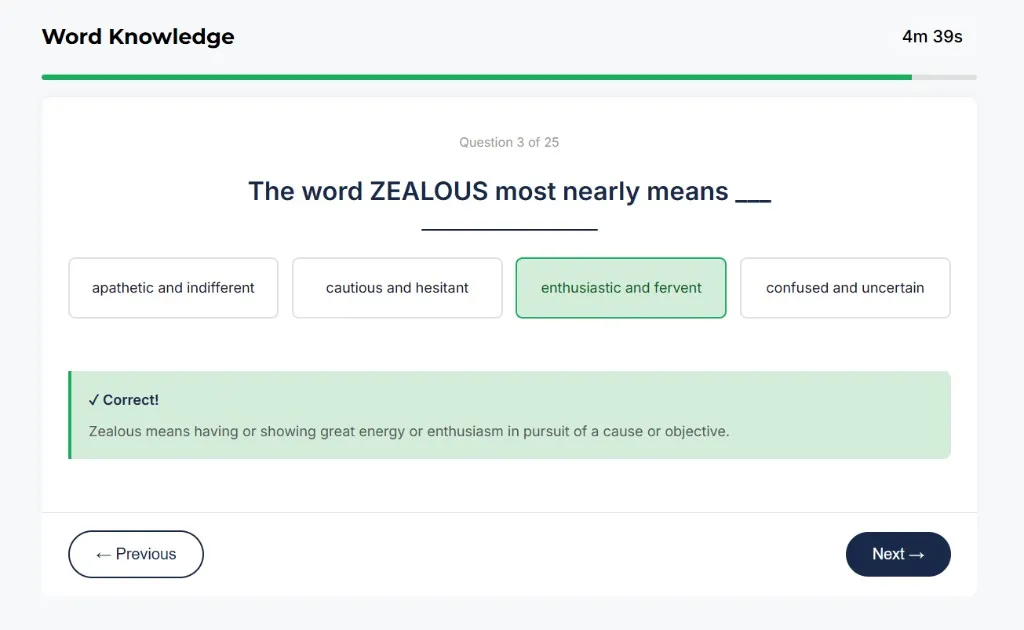 AFOQT Word Knowledge sample question 2