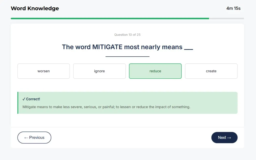 AFOQT Word Knowledge sample question 3