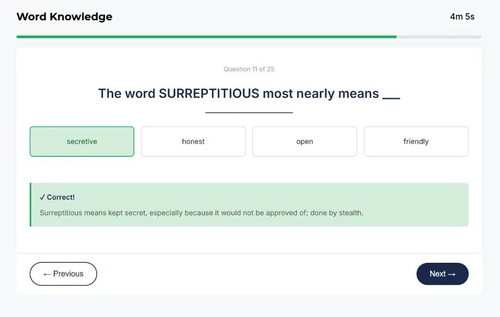 AFOQT Word Knowledge sample question 4