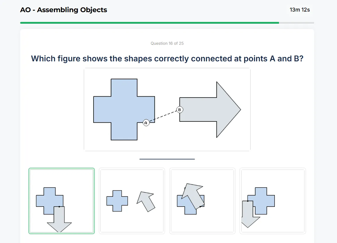 Assembling Objects sample question 2