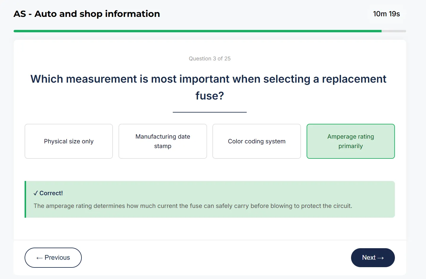 Auto & Shop Information sample question 2