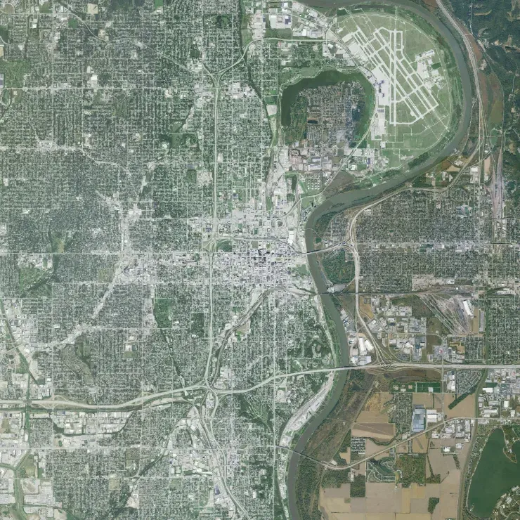 Reference Map, item 1: an aerial view of an area, north at the top.