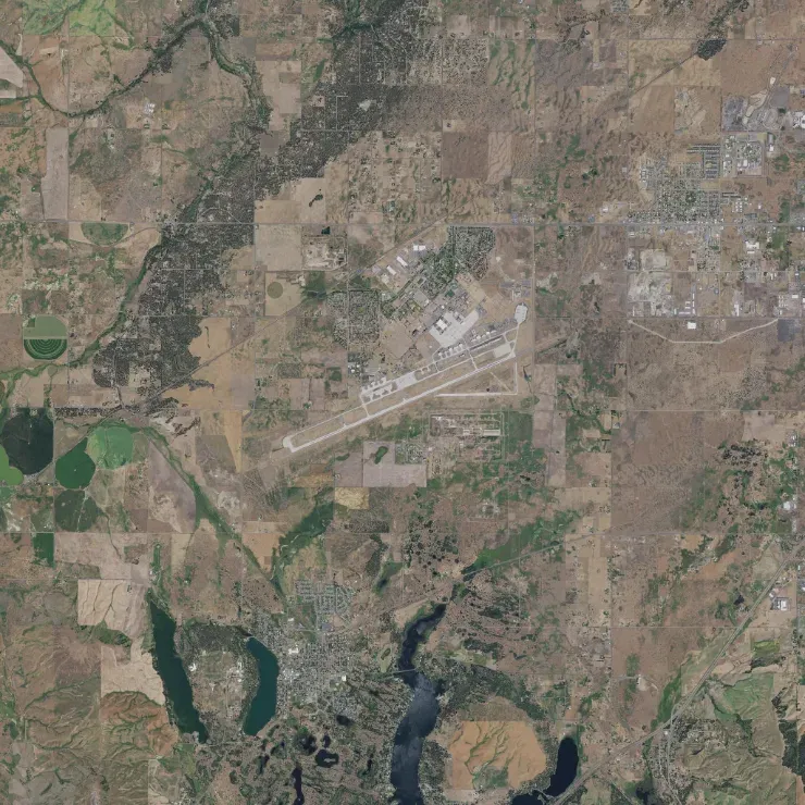 Reference Map, item 4: an aerial view of an area, north at the top.