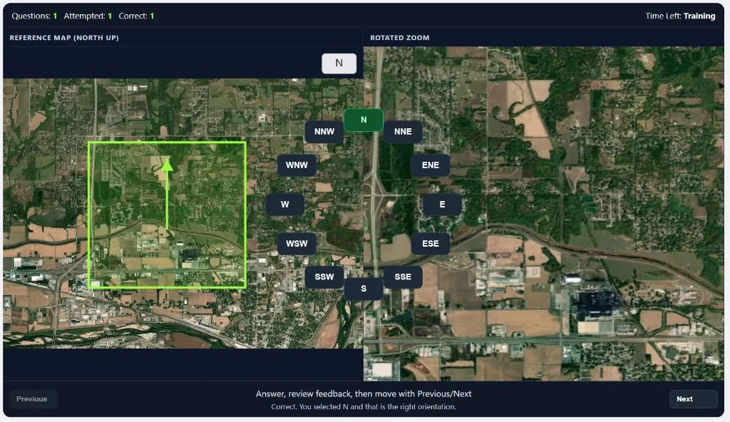 ASTB-E Terrain Identification main interface screenshot