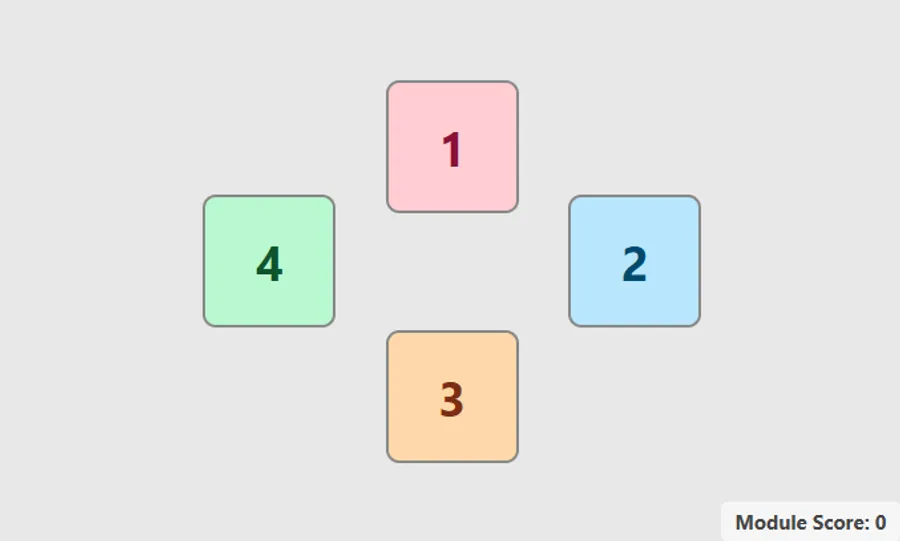 Radio Call Sign sub-task: four numbered boxes (1-4) scattered across the quadrant in different colors