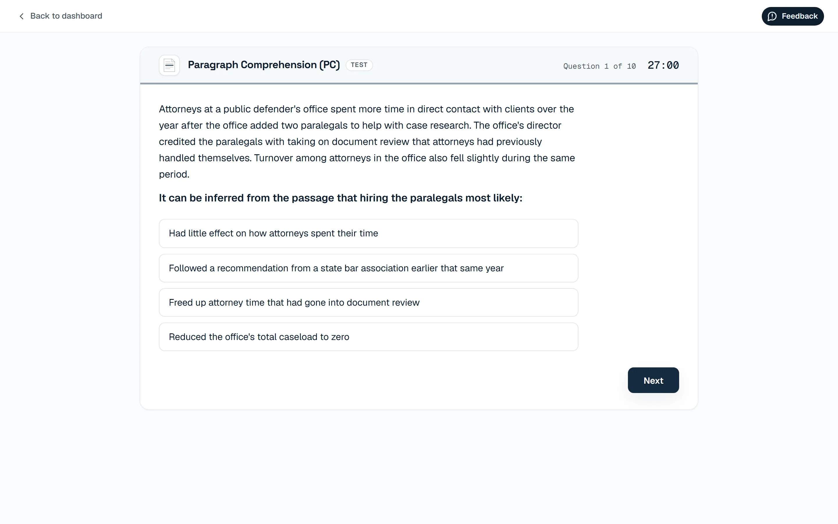 Test screen