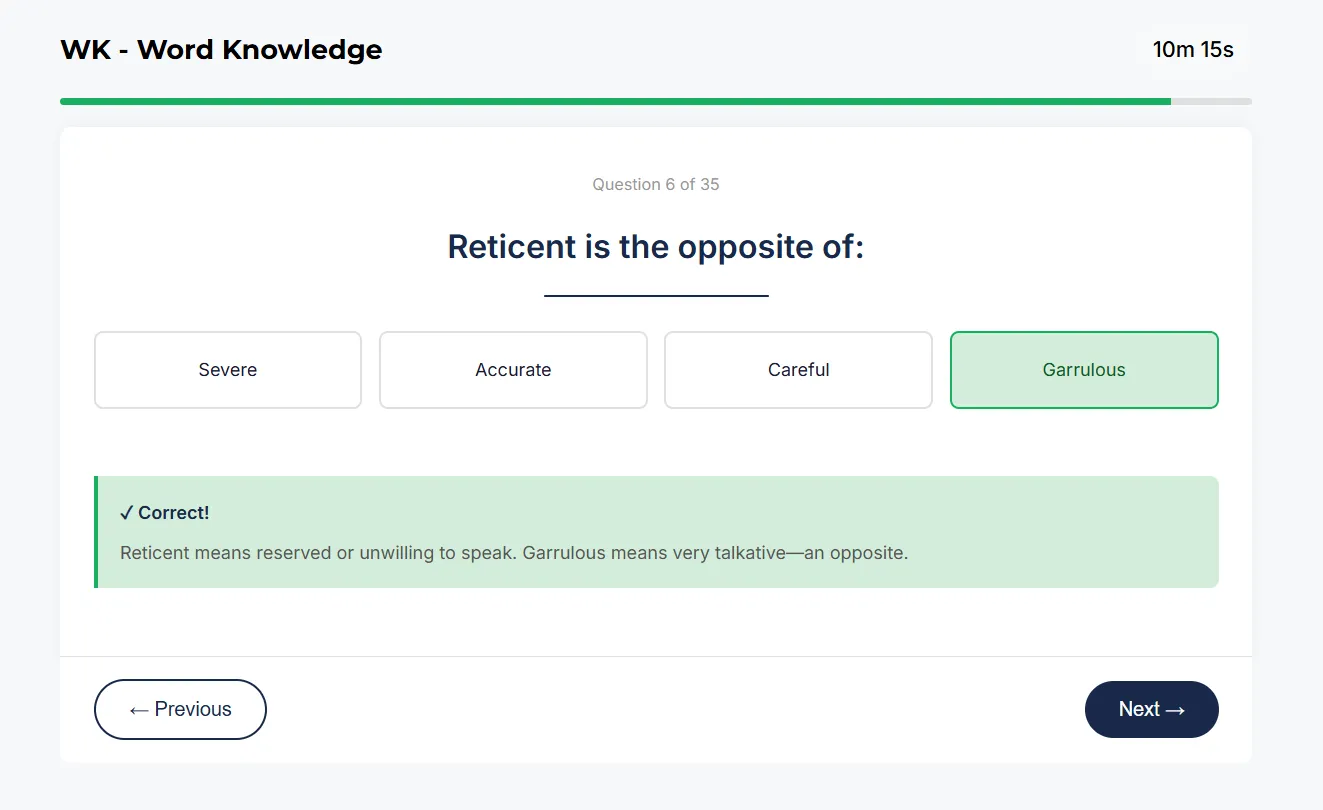 ASVAB Word Knowledge sample question about the word unconventional