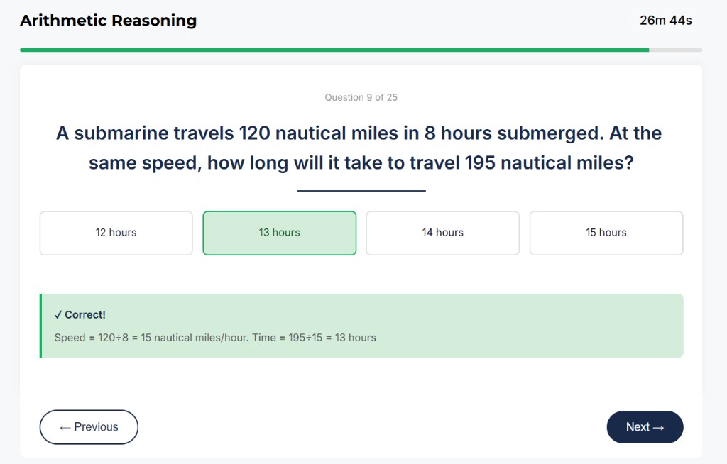 AFOQT Arithmetic Reasoning sample question 4
