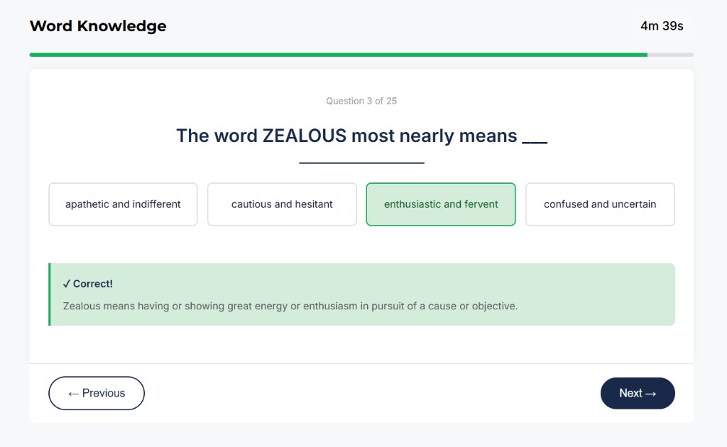 AFOQT Word Knowledge sample question 2
