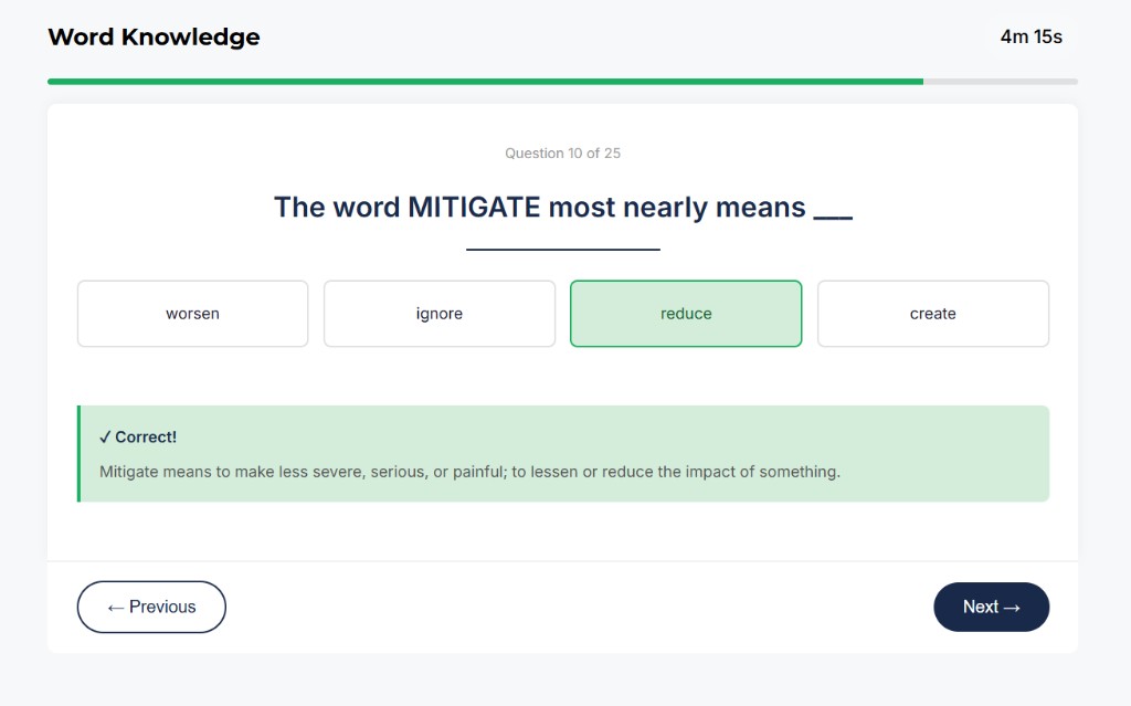 AFOQT Word Knowledge sample question 3
