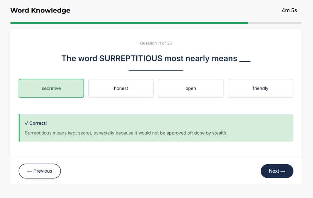 AFOQT Word Knowledge sample question 4
