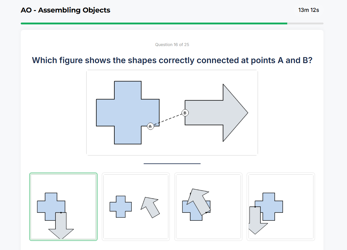 Assembling Objects sample question 2