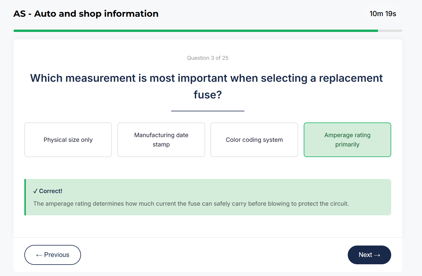 Auto & Shop Information sample question 2