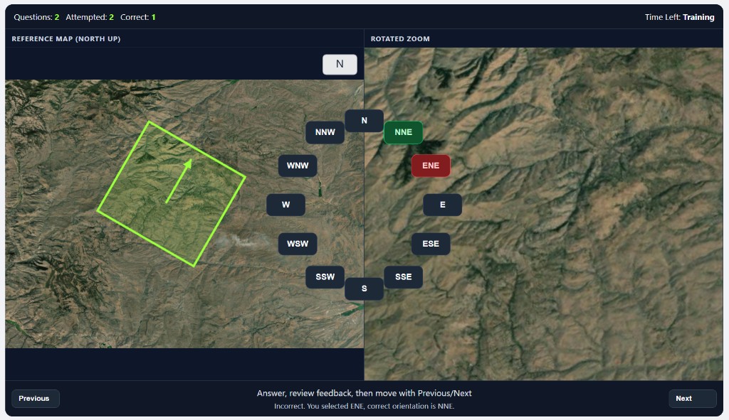 ASTB-E Terrain Identification task workflow screenshot
