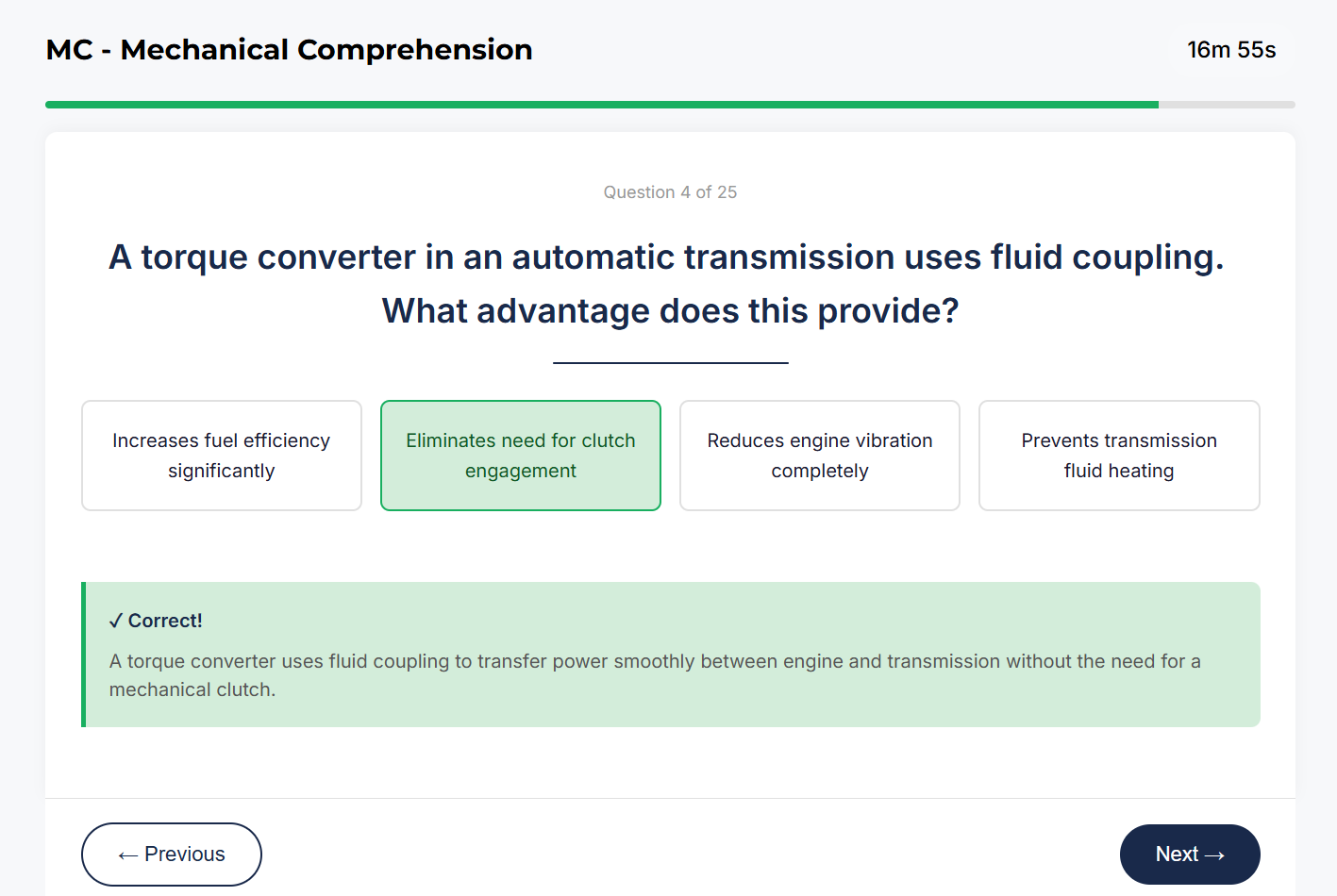 Mechanical Comprehension sample question 2