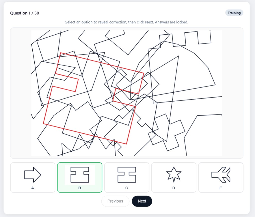SIFT Hidden Figures training test screenshot