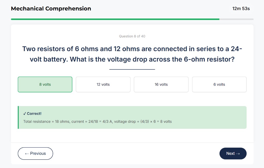 SIFT Mechanical Comprehension sample question about mechanical advantage of levers