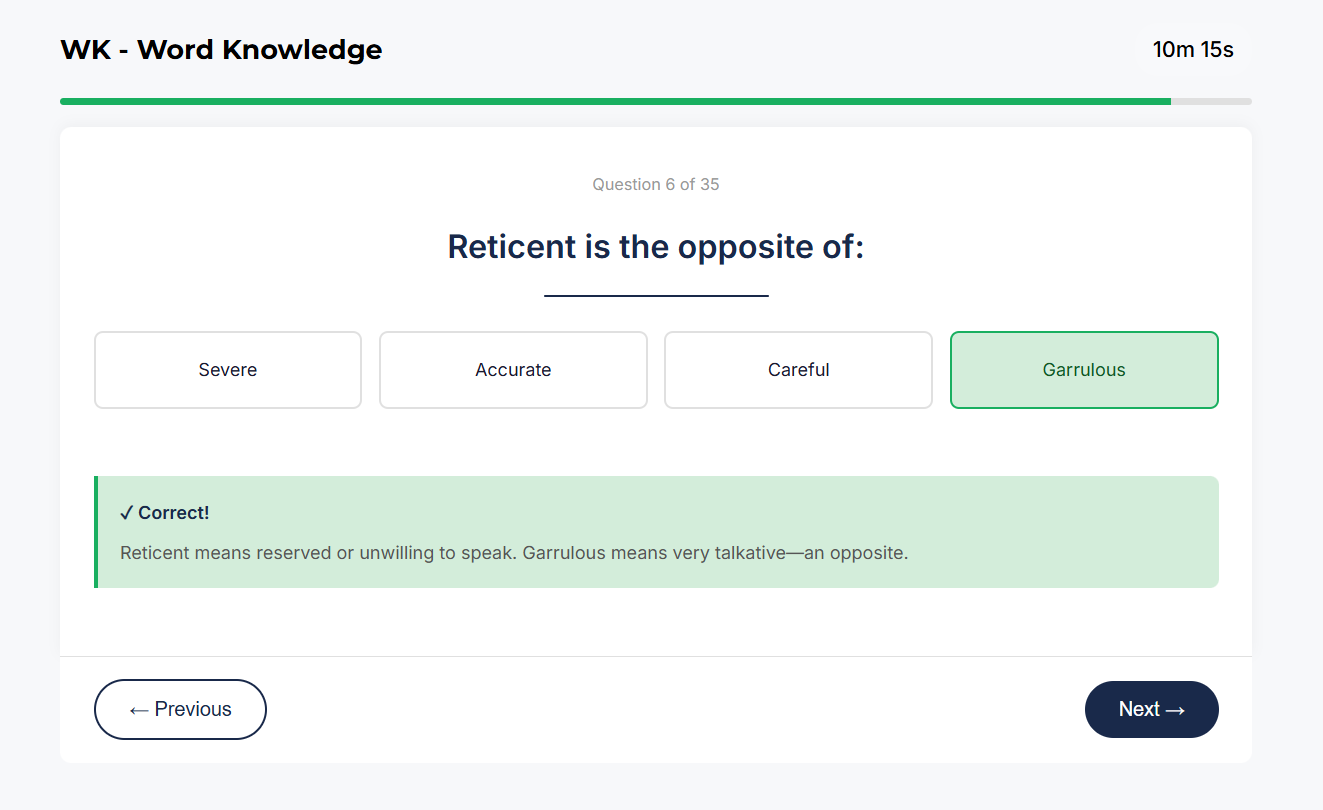 ASVAB Word Knowledge sample question about the word unconventional