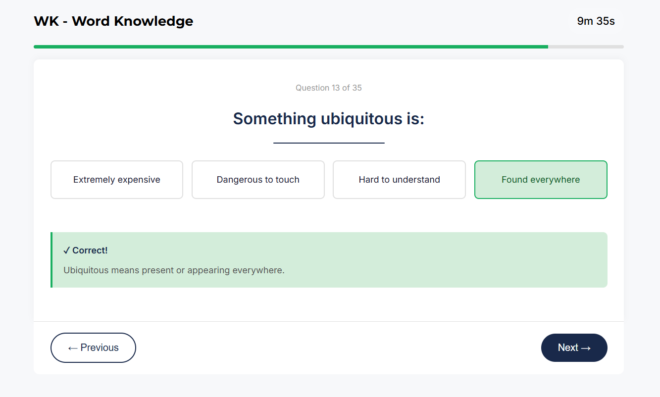 ASVAB Word Knowledge sample question about the word belligerent